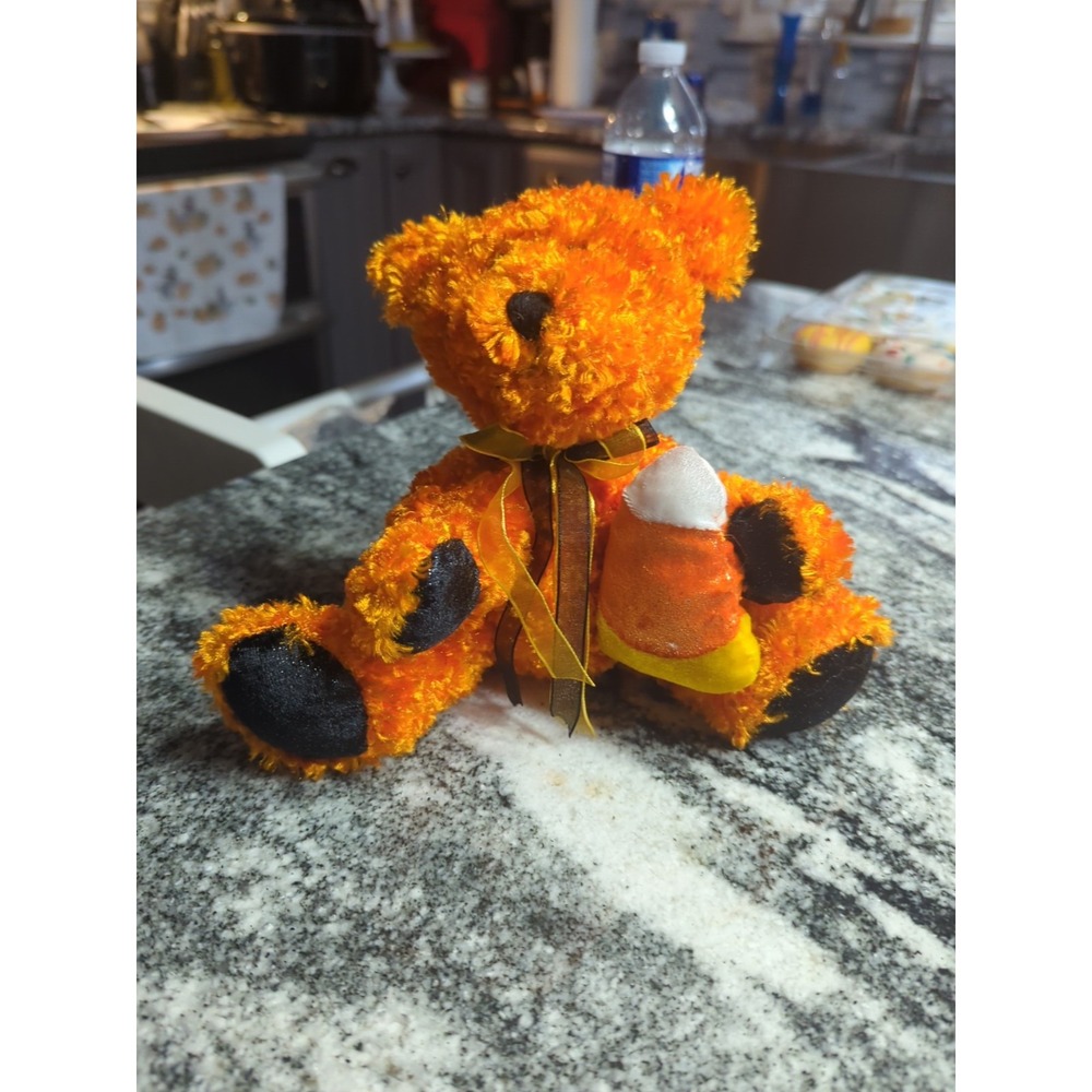 Dan Dee Collectors Choice Bear Orange Halloween Shiny Plush Stuffed Animal